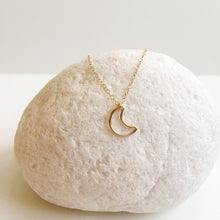 Load image into Gallery viewer, Crescent Moon 14k Gold Filled Necklace