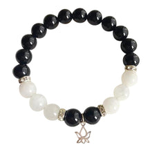 Load image into Gallery viewer, Balancing Emotions - Black Onyx &amp; Moonstone Sterling Silver Bracelet