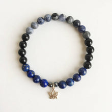 Load image into Gallery viewer, Black Onyx, Hematite, Lapis Lazuli and Sodalite Sterling Silver Bracelet